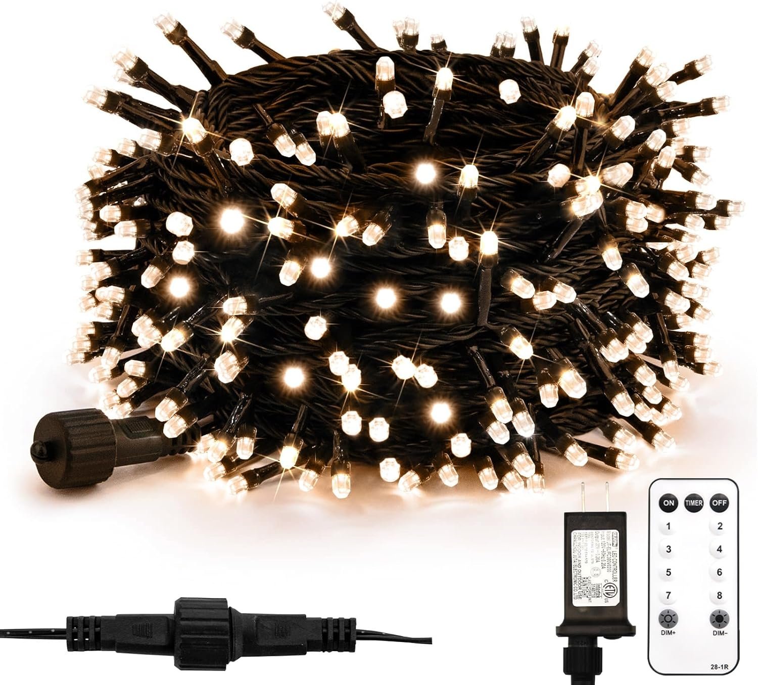 suddus Christmas Tree Lights Indoor, 66ft 200led Connectable Christmas String Lights Outdoor with 8 Modes, Twinkle Lights for Christmas Tree, Backyard, Patio, Porch, House Decoration, Warm White - Image 2