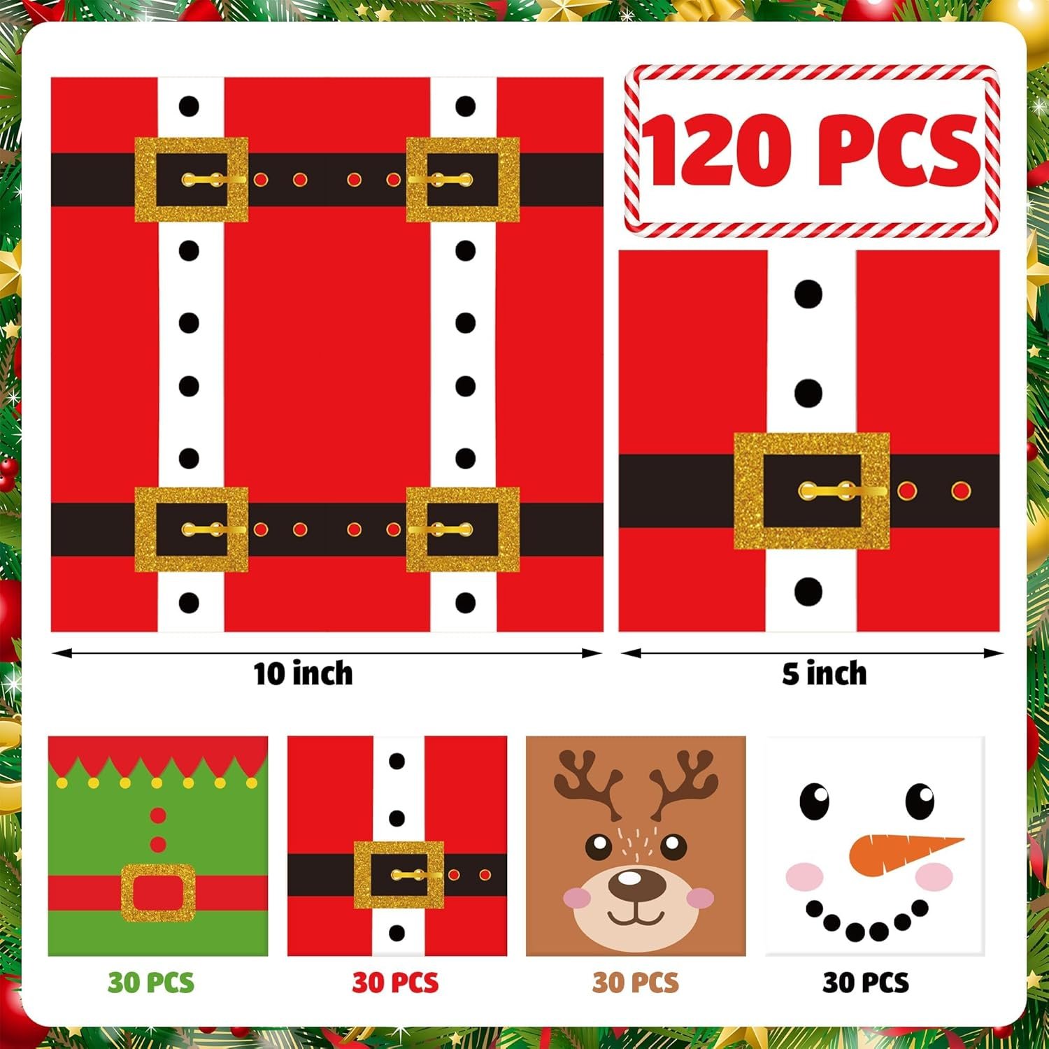 120 Pcs Christmas Cocktail Napkins Disposable Christmas Paper Napkins 3 Ply Xmas Party Dinner Napkins Christmas Decorative Beverage Napkins for Christmas Winter Holiday Kitchen Bathroom Party Supplies - Image 3