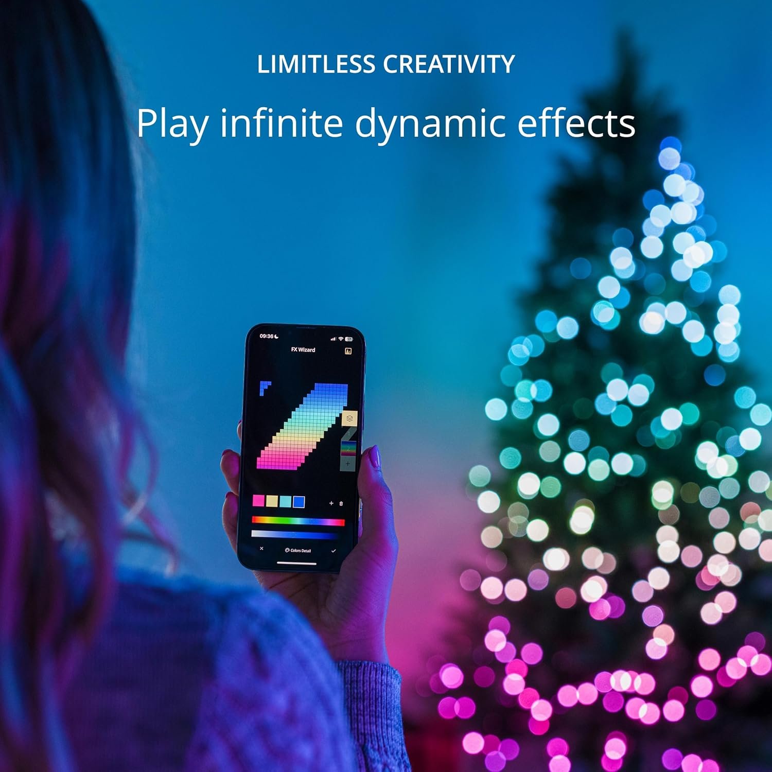 Twinkly Strings 600 LED RGB, Including White, LED Light String, Smart Multicolor LED Lights, Christmas Lights, Mappable LEDs, IP44, Green Wire, Packaging May Vary, 157.5ft - Image 5