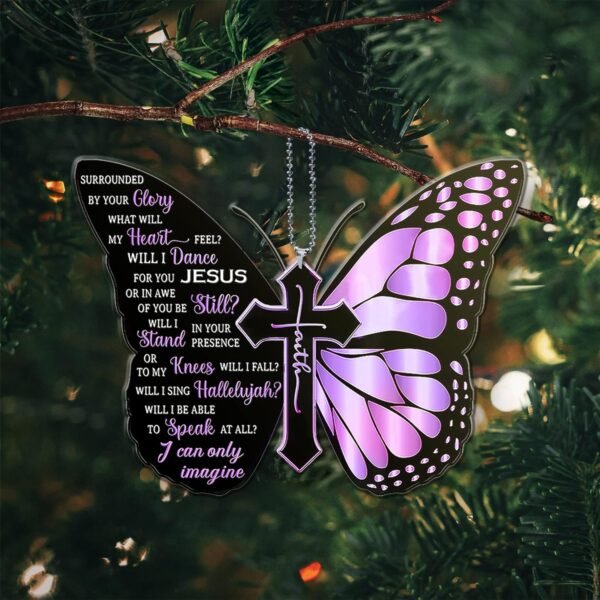 Purple Butterfly Car Rearview Mirror Hanging Accessories - Christian Christmas Ornament - Butterfly Gifts for Women - Gift Decoration for Christmas Tree - Image 3