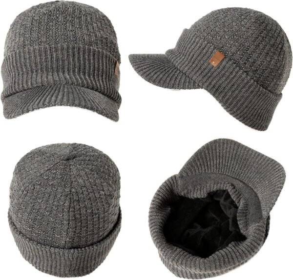 TOP-EX L/XL/XXL 50% Merino Wool Waterproof All Weather Brim Beanie Fleece Lined Unisex - Image 7