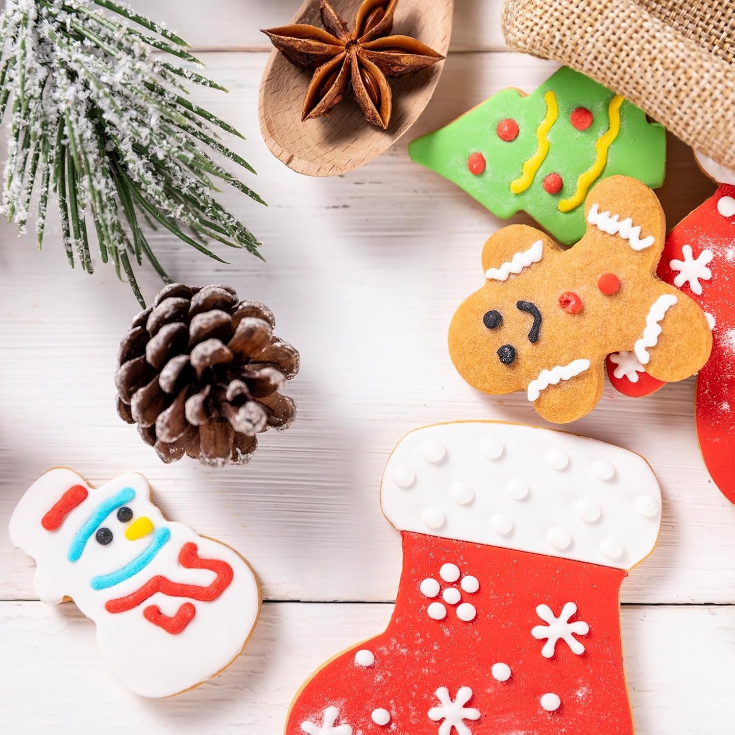 Christmas Cookie Cutter Set-12Pcs Stainless Steel Cookie Molds-Snowman,Christmas Tree,Gingerbread Man,Candy Cane,Snowflake & More Shapes For Baking - Image 8