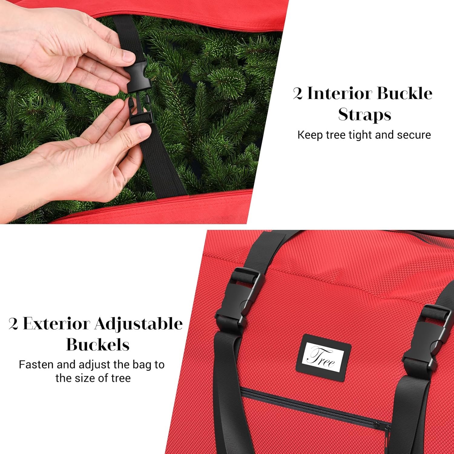 Rolling Christmas Tree Storage Bag Fits Up to 9 Ft Artificial Tree, 600D Waterproof Oxford Fabric, Large Christmas Tree Bag with Dual Zipper, Wheels, Handles, Heavy Duty Xmas Storage Container - Image 5