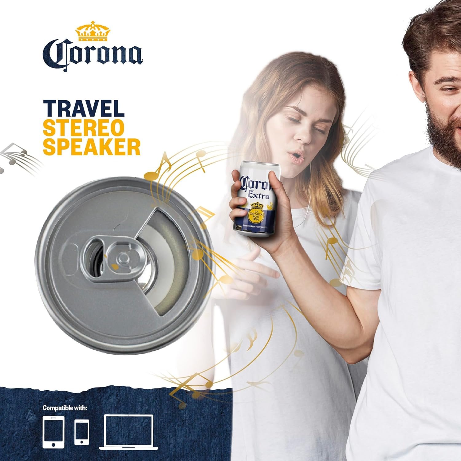 Corona Can Beer Bluetooth Can Shaped Speaker Bluetooth Bottle Speaker Portable Wireless Speaker Portable Travel Stereo Speaker for Outdoor and Indoor Activities - Image 4