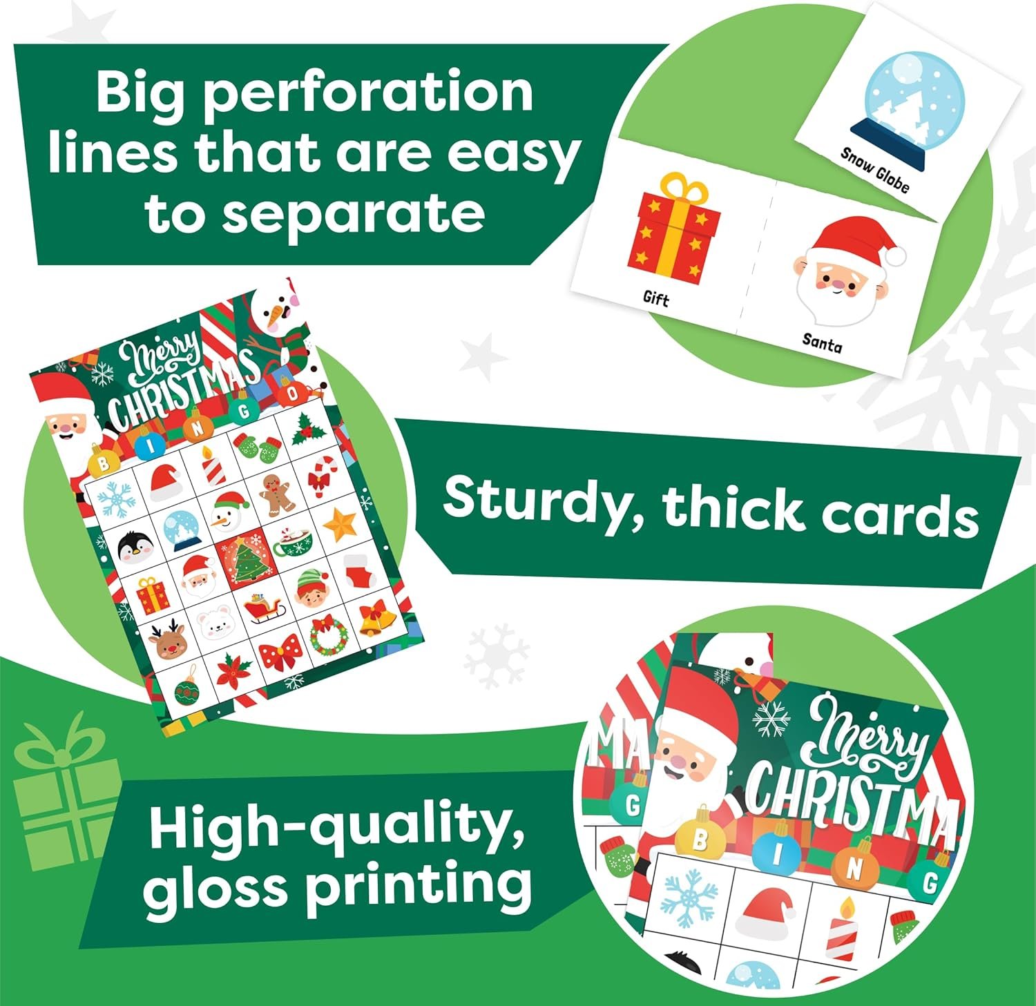 Christmas Bingo Game for Kids, Adults & Large Groups - 30 Players - Fun & Exciting Christmas Games for Family Party, Classroom Party - Reusable Christmas Bingo for Kids Christmas Party Games for Kids - Image 6