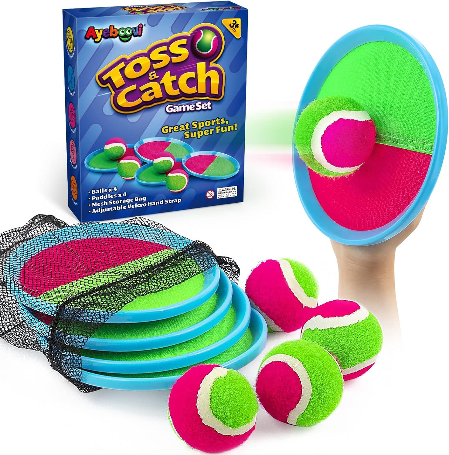 Ayeboovi Toss and Catch Ball Game Outdoor Toys for Kids Games Beach Toys Pool Toys Outdoor Yard Games for 3 4 5 6 7 8 9 10 Year Old Boys Girls Stocking Stuffers Birthday Gifts (Upgraded) - Image 2