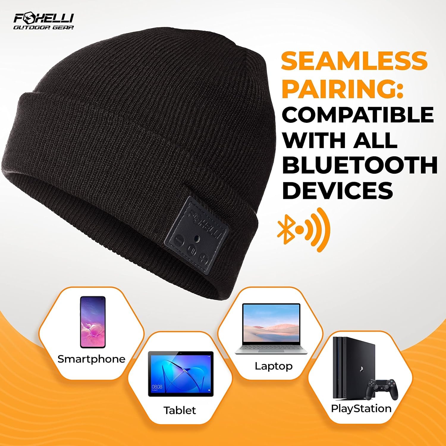 Foxelli Bluetooth Beanie Hat with Headphones Perfect Tech Gift for Men & Women - Image 8