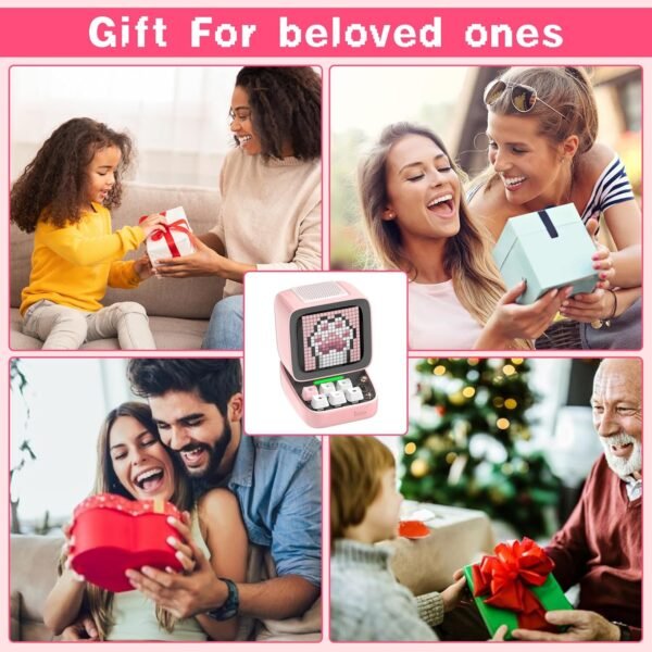 Divoom Ditoopro Pixel Art Speaker, Retro Bluetooth Speaker Loud, DIY App Controlled Gadget, Cute Desk Accessories, Unique Gift for Birthdays, Graduation, Pink - Image 7