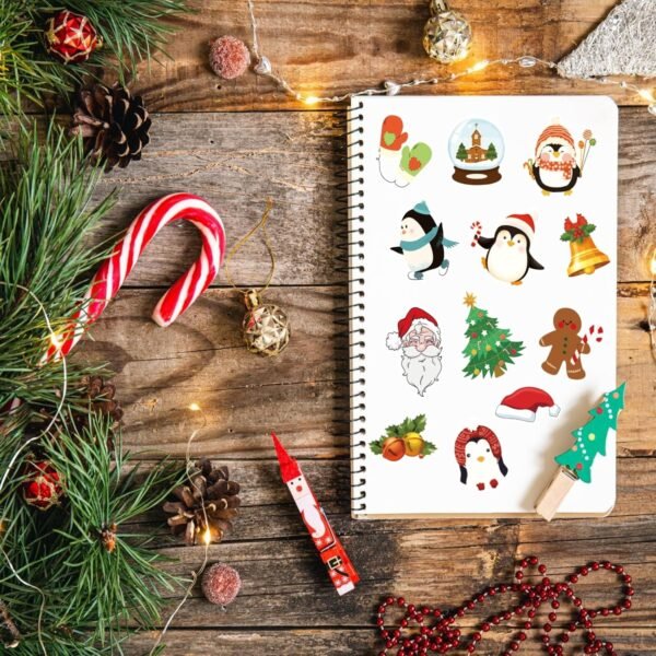 100 Sheets Christmas Stickers for Kids, 1220+pcs Holiday Stickers for Christmas Party Favors Stocking Stuffers, Bulk Christmas Stickers for Crafts Cards (10 Styles) - Image 5