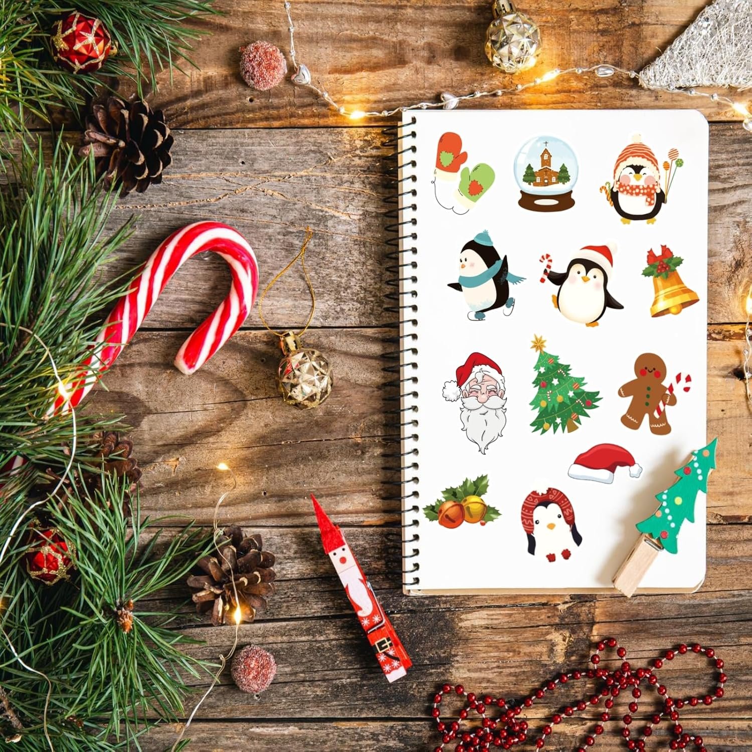 100 Sheets Christmas Stickers for Kids, 1220+pcs Holiday Stickers for Christmas Party Favors Stocking Stuffers, Bulk Christmas Stickers for Crafts Cards (10 Styles) - Image 5