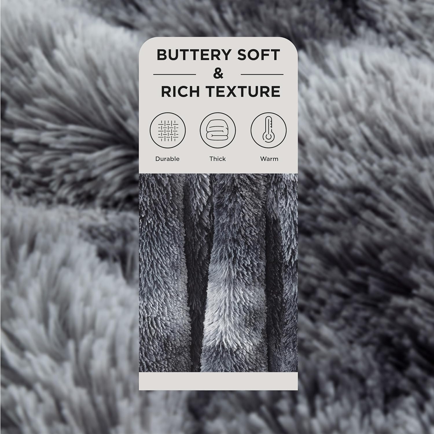 Bedsure Soft Throw Blanket for Couch, Fluffy Fuzzy Blankets & Throws for Bed, Sofa, Cozy Plush Sherpa Fleece Faux Fur Blanket, Thick Warm Christmas Blanket Decor Gifts for Women, Men, 50x60, Grey - Image 3
