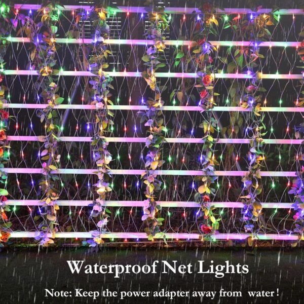 Joomer 12ft x 5ft 360 LED Christmas Net Lights, 8 Modes Bush Mesh Lights Connectable, Timer, Waterproof for Christmas Trees, Bushes, Garden, Outdoor Decorations (Clear Wire, Multicolor) - Image 5