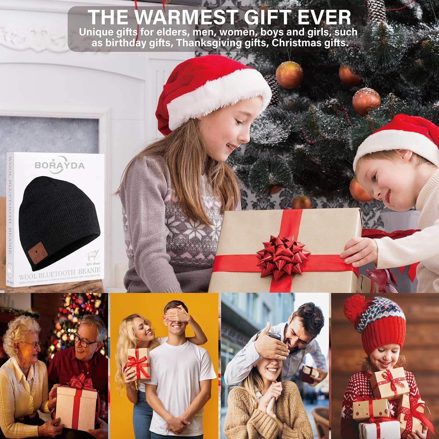Bluetooth Beanie, Bluetooth 5.2 Wool Hat HD Stereo,24 Hours Play Time,Built-in Microphone, Men's/Women's Christmas Electronic Gift (Black) - Image 7