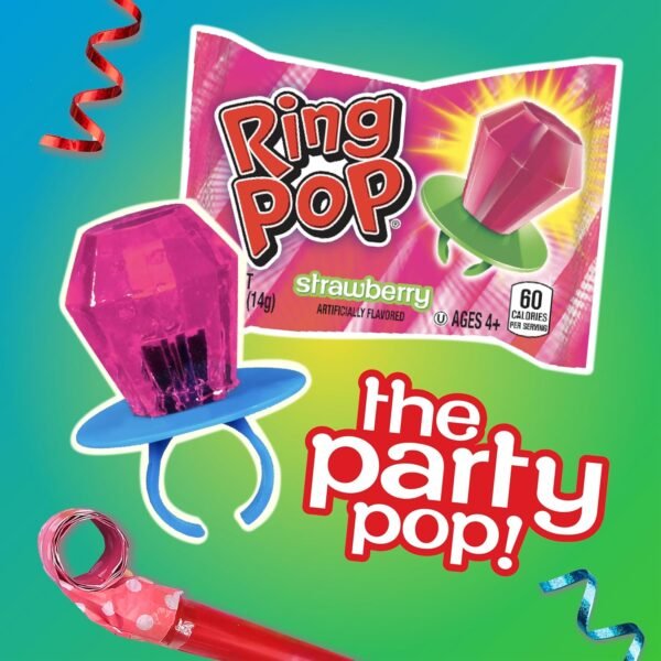Ring Pop Holiday Candy Lollipops - 20 Ct Candy Variety Pack in Assorted Fruity Flavors - Individually Wrapped Hard Candy Lollipops For Party Favors, Stocking Stuffers, Bachelorette Parties & Gifts - Image 5