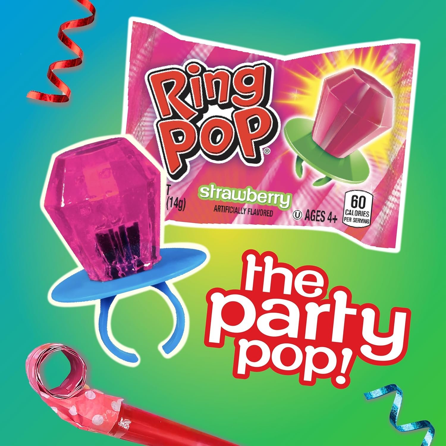 Ring Pop Holiday Candy Lollipops - 20 Ct Candy Variety Pack in Assorted Fruity Flavors - Individually Wrapped Hard Candy Lollipops For Party Favors, Stocking Stuffers, Bachelorette Parties & Gifts - Image 5
