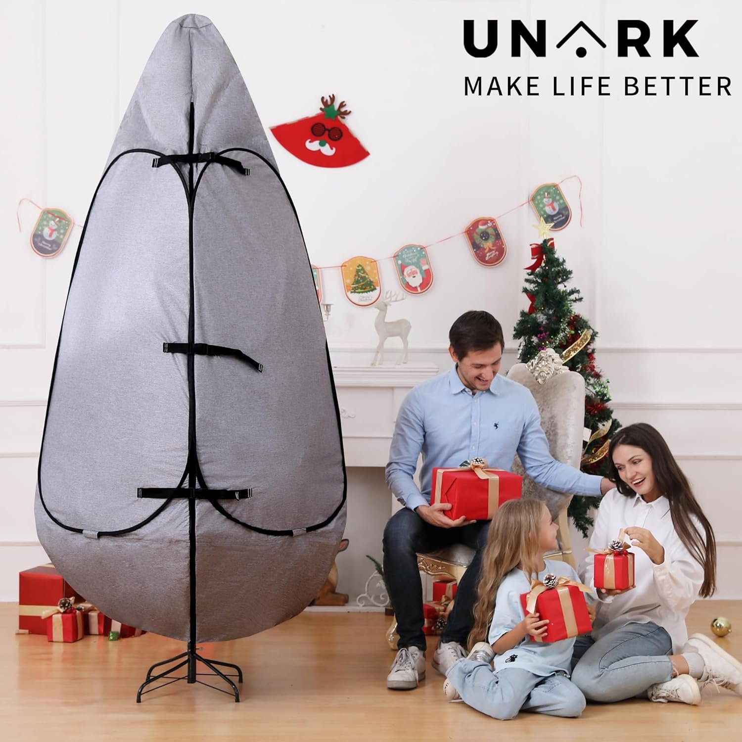 Upright Christmas Tree Storage Bag 7.5 Ft, Artificial Christmas Tree Storage Bag, Christmas Tree Cover for Upright Storage Fit 6 Ft / 6.5 Ft / 7 Ft / 7.5 Christmas Tree Storage Bag 6.5ft - Image 3