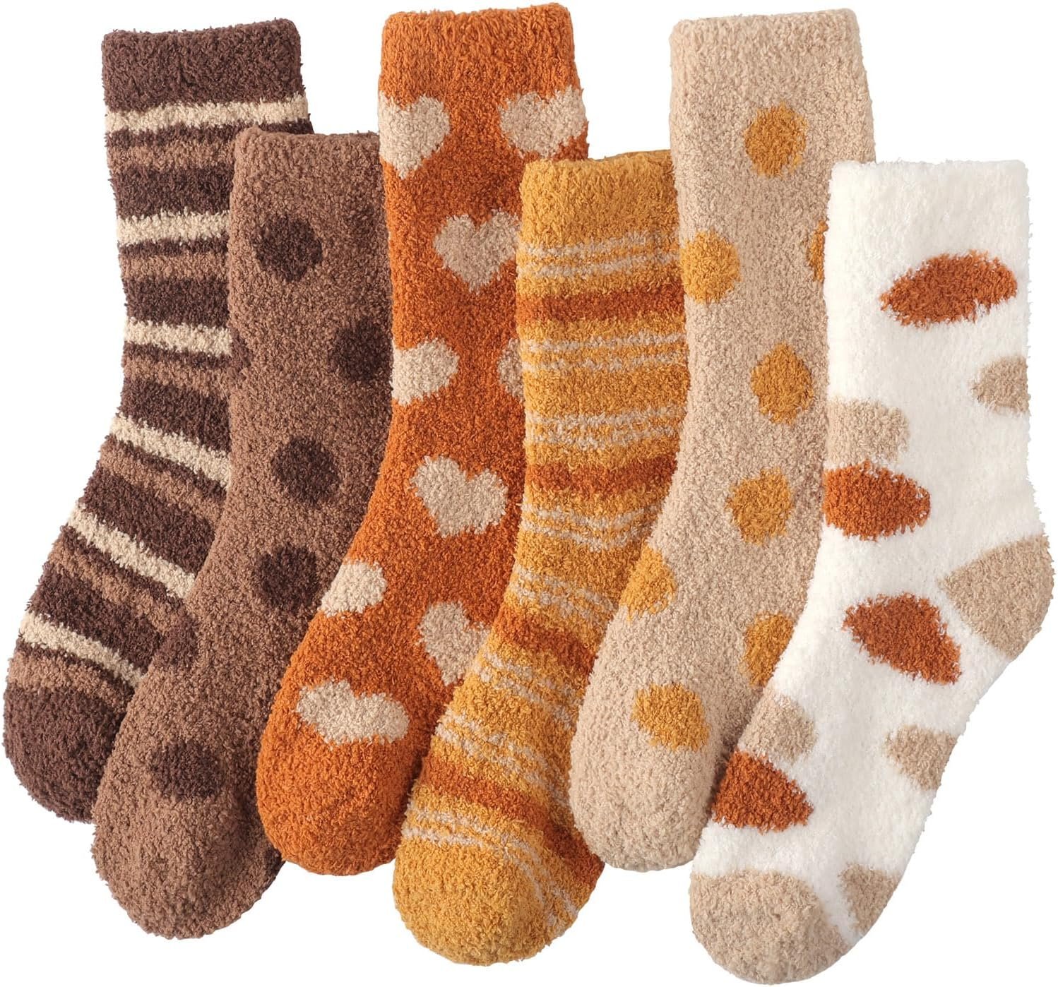 Plush Slipper Socks Women - Colorful Warm Fuzzy Crew Socks Cozy Soft for Winter Indoor - Image 2
