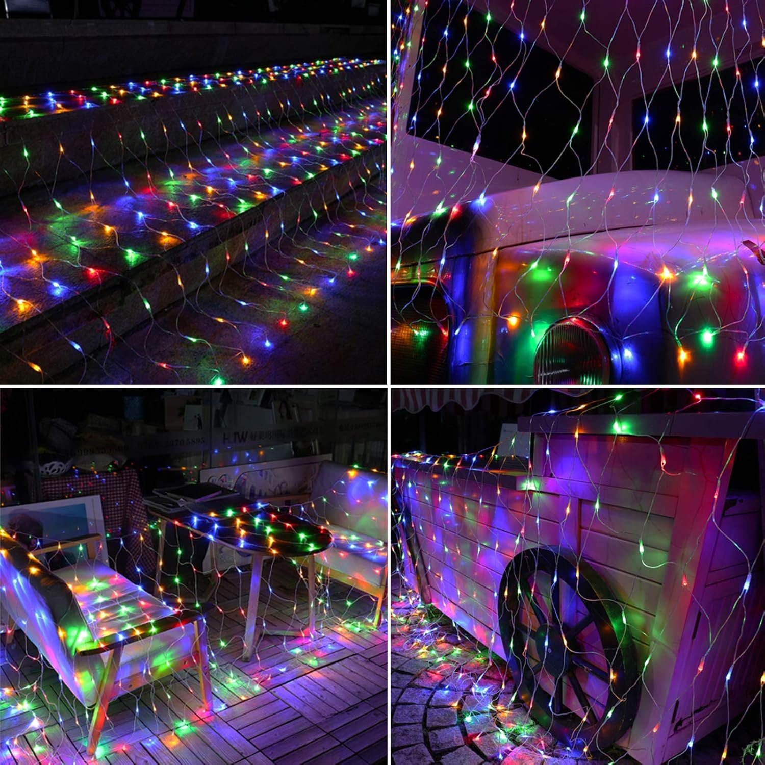 Joomer 12ft x 5ft 360 LED Christmas Net Lights, 8 Modes Bush Mesh Lights Connectable, Timer, Waterproof for Christmas Trees, Bushes, Garden, Outdoor Decorations (Clear Wire, Multicolor) - Image 8