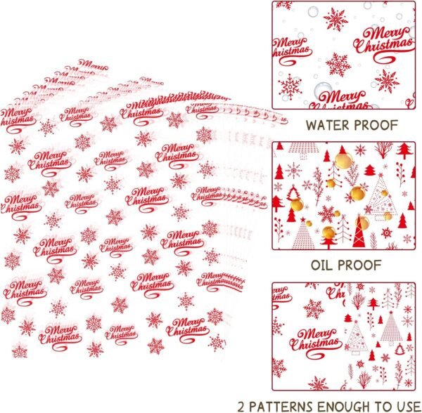 Christmas Wax Paper Sheet 100PCS Snowflakes Parchment Paper Christmas Food Wrapping Paper Wax Baking Liner Christmas Party Supplies - Image 5