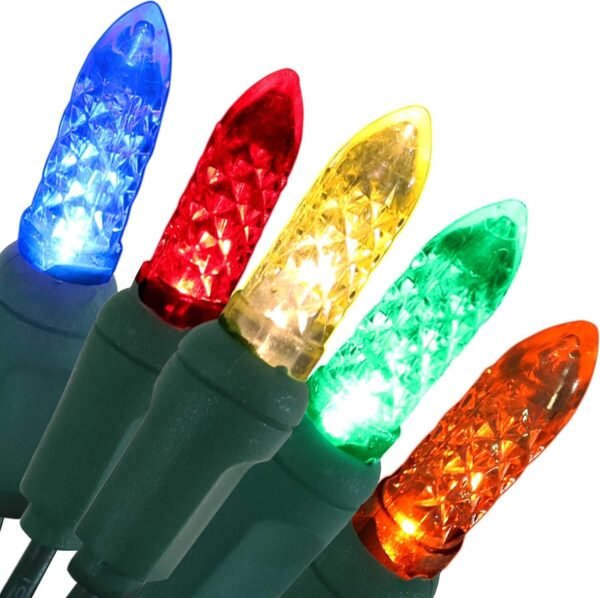 Sunnydaze 70-LED Christmas Outdoor String Lights - M6 Faceted Style Bulbs - 21-Foot Lighted Length - Multi - Image 2