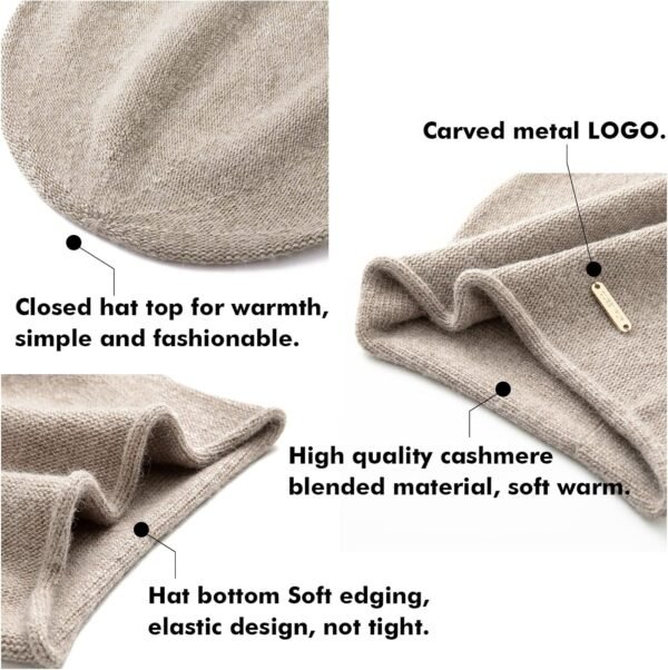 QUEENFUR Knit Slouchy Beanie Hats for Women Cashmere Ski Cap Knitted Wool Soft Warm Winter Hat - Image 7