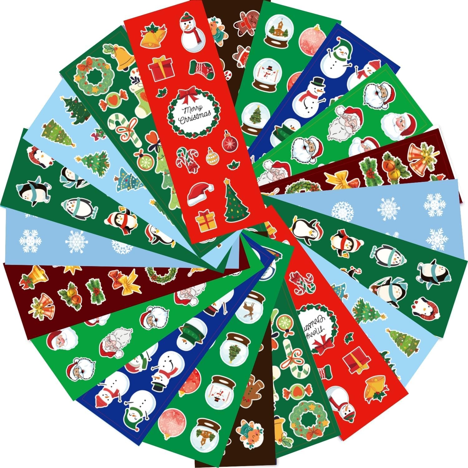 100 Sheets Christmas Stickers for Kids, 1220+pcs Holiday Stickers for Christmas Party Favors Stocking Stuffers, Bulk Christmas Stickers for Crafts Cards (10 Styles) - Image 2