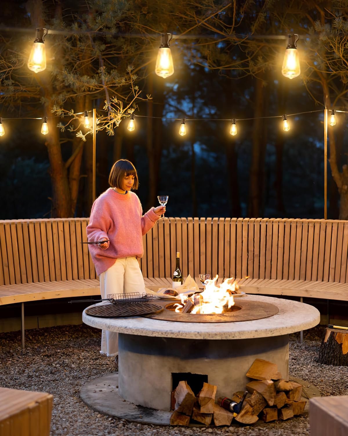 Outdoor String Lights Waterproof, 25 Feet Patio Lights with 13 ST38 Edison Bulbs(1 Sqare), Outside Hanging Decorative Lights for Porch, Blacony, Backyard, Bistro, Garden, 2700K - Image 8