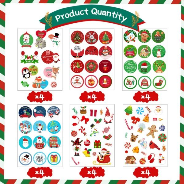 IMISHM 426pcs Christmas Stickers for Kids Christmas Ornament Stickers Christmas Stickers Bulk Holiday Stickers Christmas Stickers for envelopes Crafts Cards - Image 3
