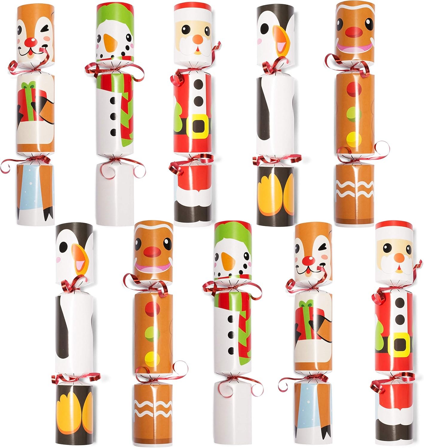 JOYIN 10 Pack Christmas Party Table Favor with Cute Christmas Characters, with Party Hat, Joke & Little Gift Inside, for Xmas Gift, Christmas Seasonal Holiday Dinner Traditions - Image 10