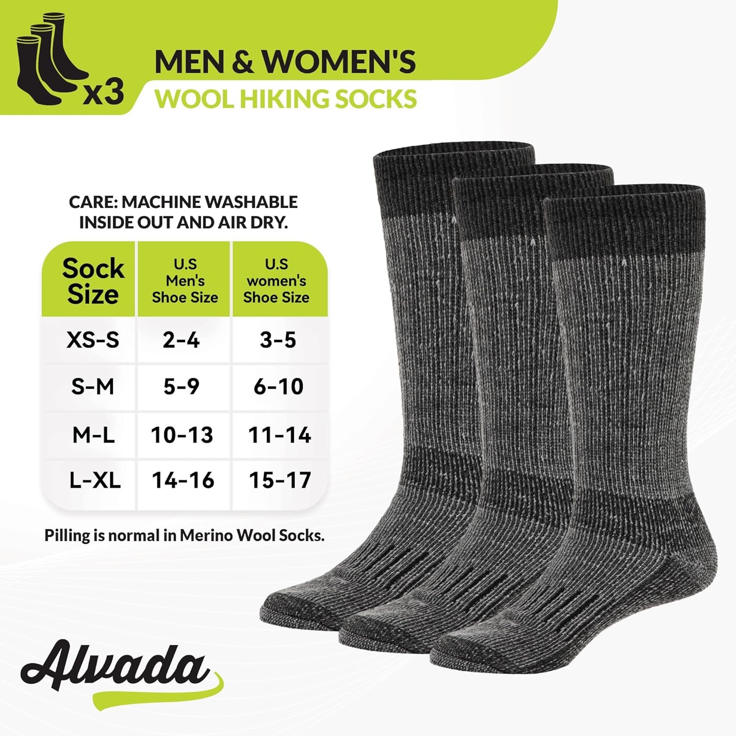 Alvada Warm Thermal Wool Socks for Winter Moisture Wicking and Breathable Cozy Boot Socks - Image 5