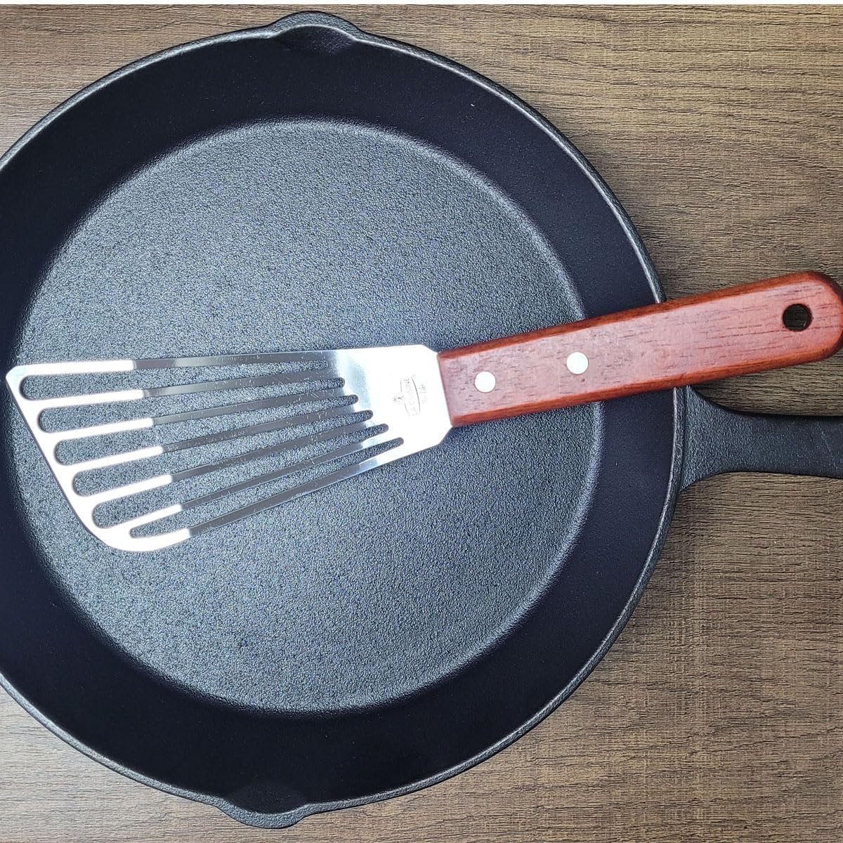 La Cuisine Fish Slotted Spatula Turner with Beveled Edged Stainless Steel, For Flipping Fish Egg Pancake Patties Fries. Blade 6.5", Size 11" - Image 9