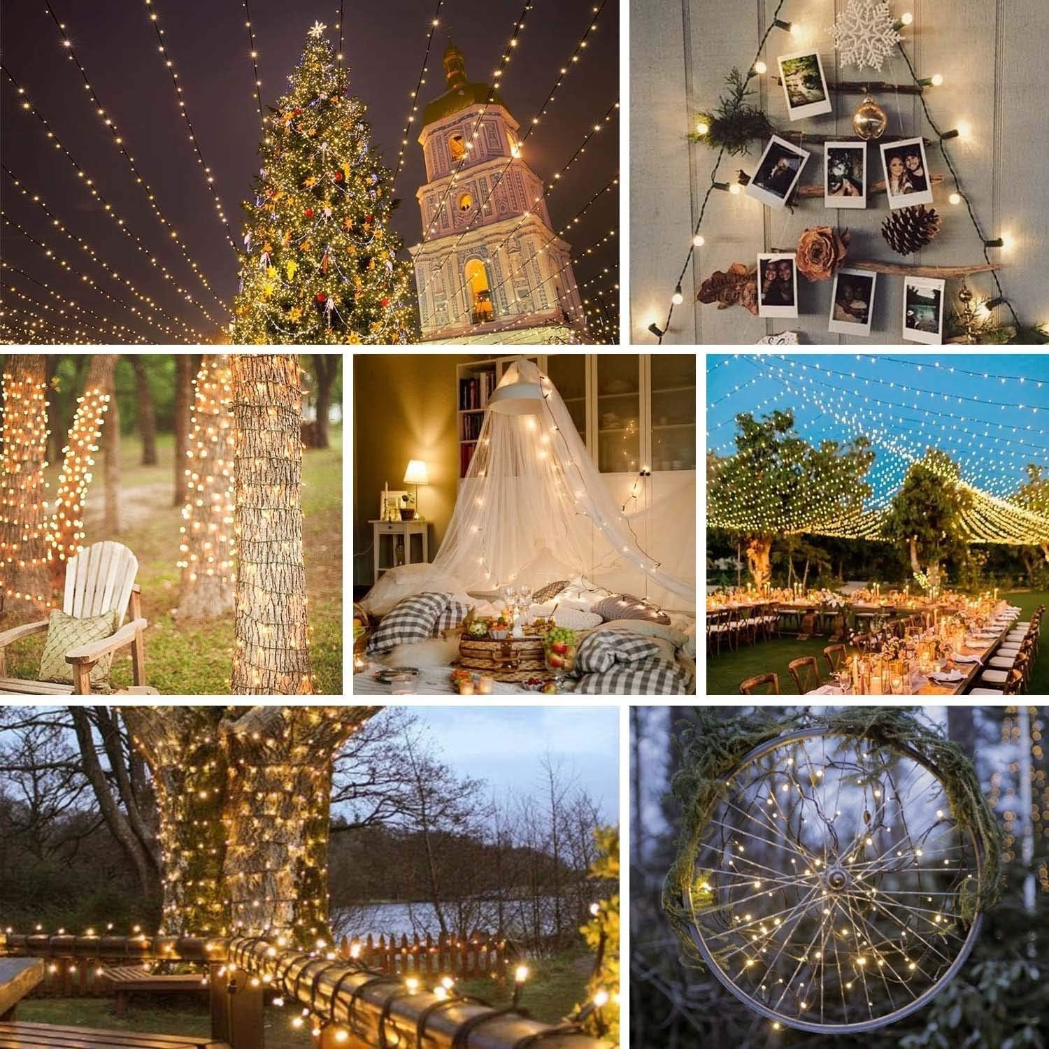 Upgraded 82FT 200 LED Christmas String Lights Outdoor/Indoor, Timer & Memory Function & 8 Modes, Extendable Green Wire, Waterproof Fairy String Lights for Xmas Tree Holiday Party Garden (Warm White) - Image 6