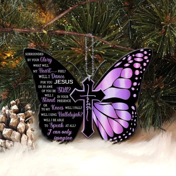 Purple Butterfly Car Rearview Mirror Hanging Accessories - Christian Christmas Ornament - Butterfly Gifts for Women - Gift Decoration for Christmas Tree - Image 4