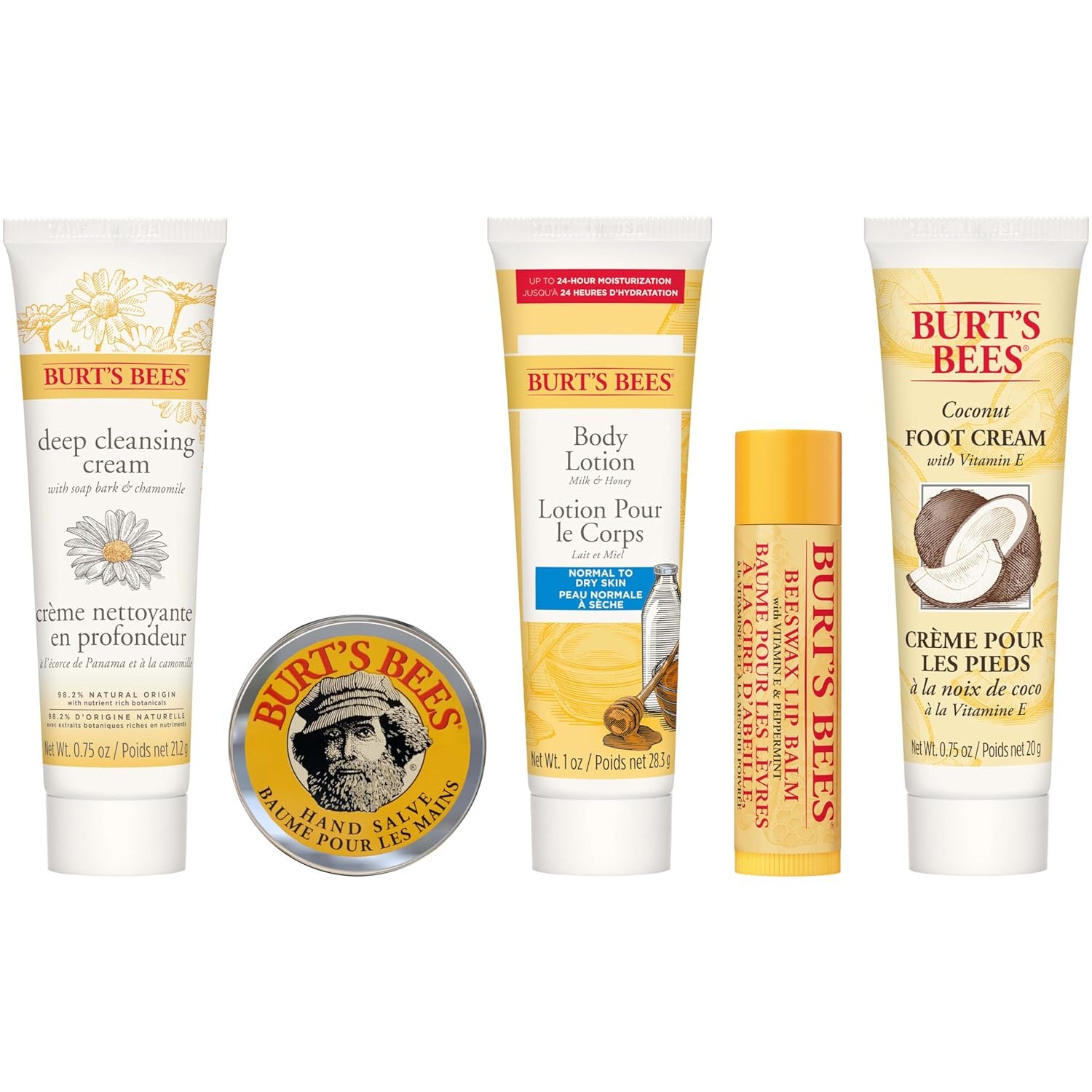 Burt's Bees Christmas Gifts, 5 Stocking Stuffers Products, Everyday Essentials Set - Original Beeswax Lip Balm, Deep Cleansing Cream, Hand Salve, Body Lotion & Coconut Foot Cream, Travel Size - Image 18