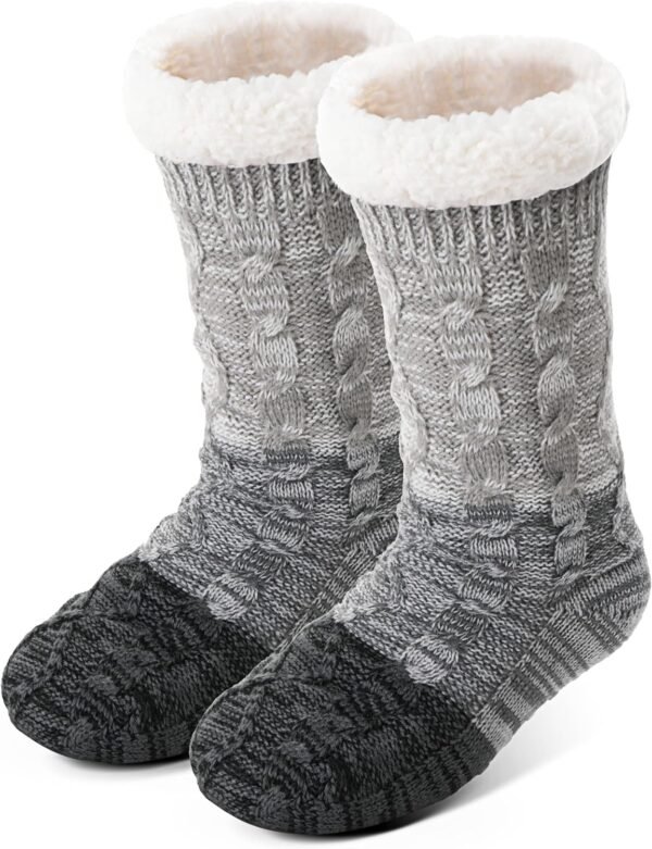 Anlisim Women Slipper Socks Non Slip Fuzzy Fluffy Thick Warm Cabin Cozy Comfy Soft Fleece Home Grips Socks - Image 2
