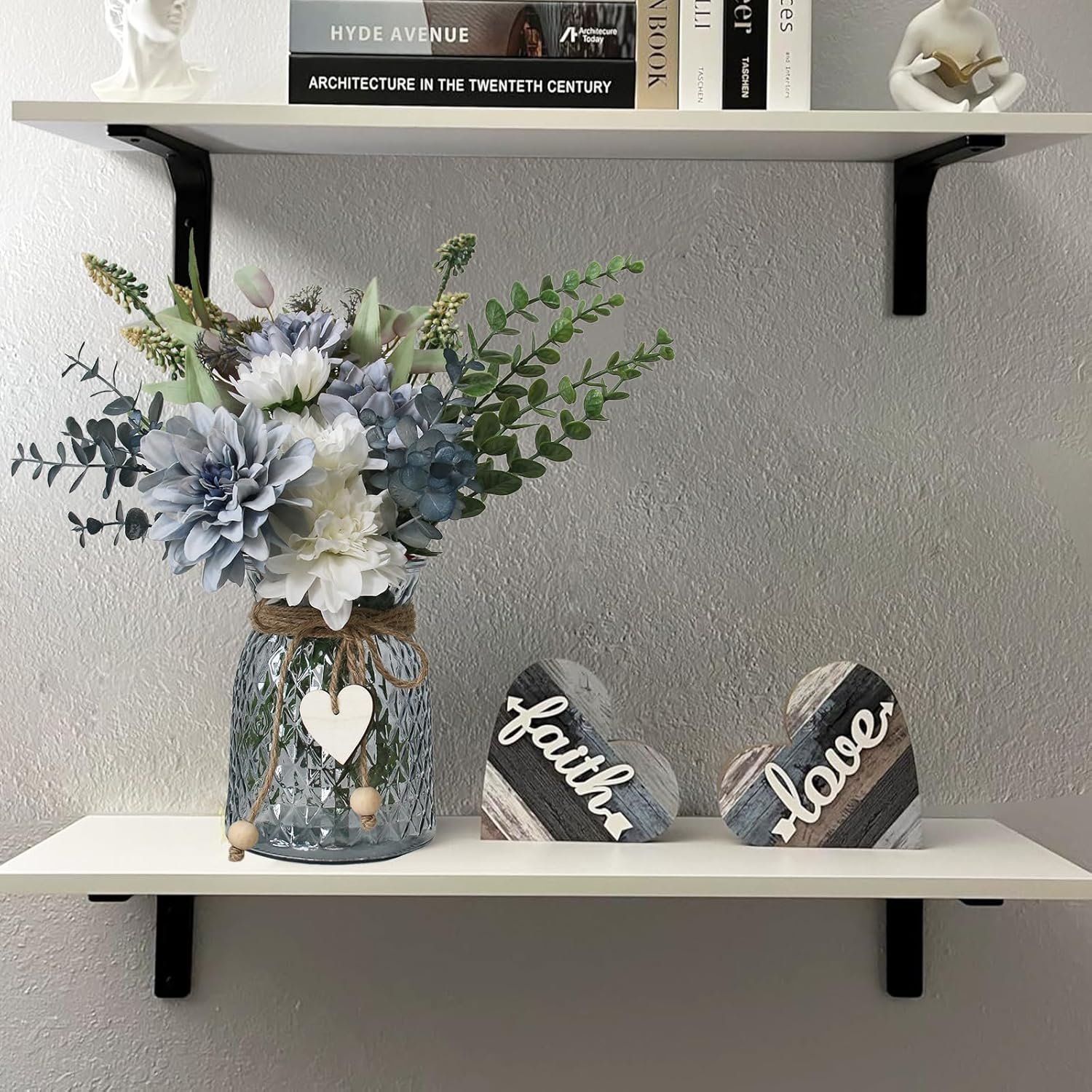 Leftover Faux Flowers in Vase,Artificial Flowers in Vase,Table Centerpieces for Dining Room,Flower Centerpieces for Tables,Fake Flowers with Vase,Kitchen Table Decor,Coffee Table Decor - Image 5