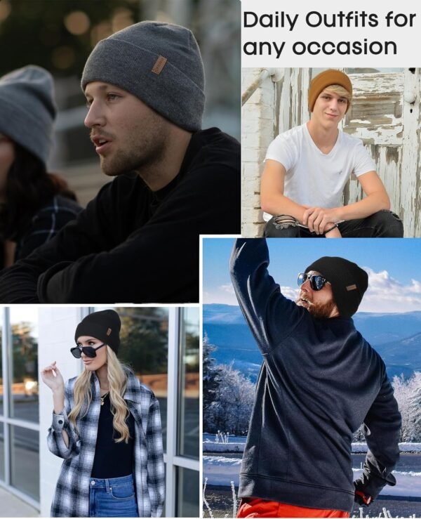 FURTALK Beanie for Men Women Cuffed Thick Knitted Unisex Winter Hat Beanies Skull Cap - Image 7