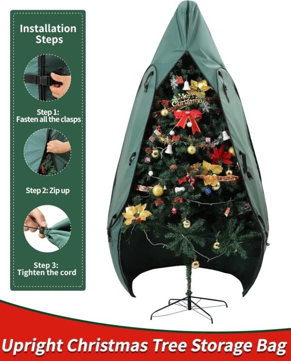 Upright Christmas Tree Storage Bag 7.5 Ft, Christmas Tree Storage Bag 7 Foot Tree,Christmas Tree Bag 6ft,Xmas Tree Storage Bag,Christmas Tree Container Storage,Christmas Tree Storage Box,Xmas Tree Bag - Image 7