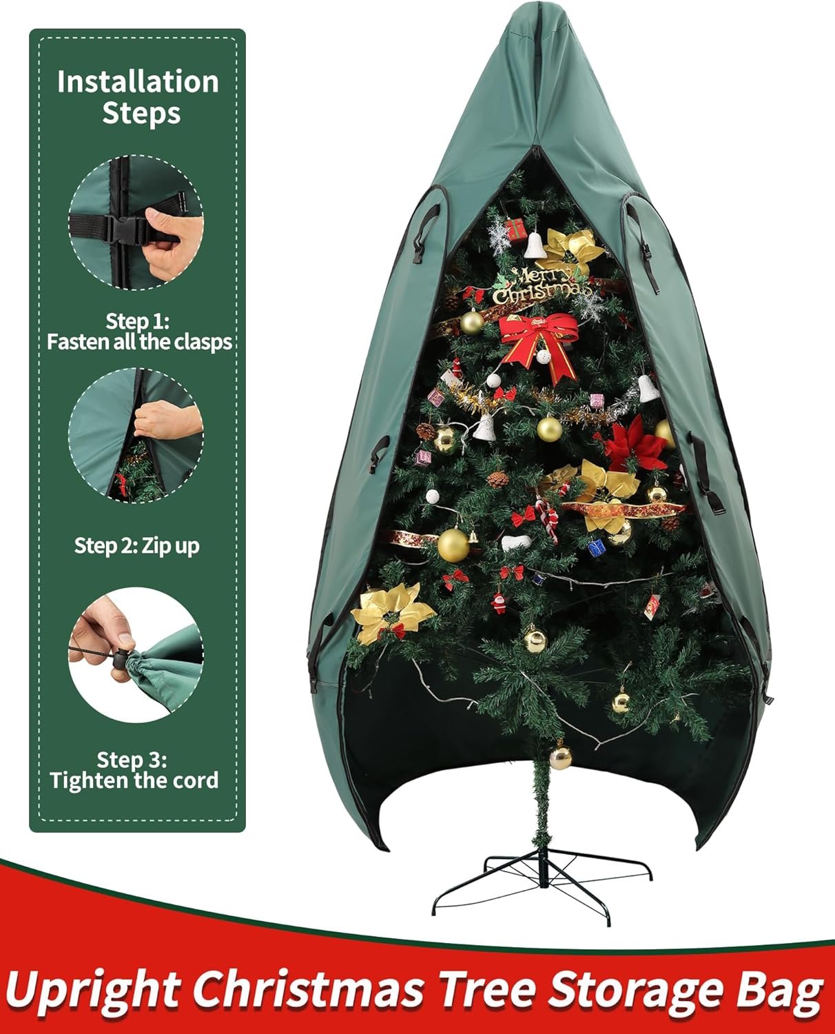 Upright Christmas Tree Storage Bag 7.5 Ft, Christmas Tree Storage Bag 7 Foot Tree,Christmas Tree Bag 6ft,Xmas Tree Storage Bag,Christmas Tree Container Storage,Christmas Tree Storage Box,Xmas Tree Bag - Image 7