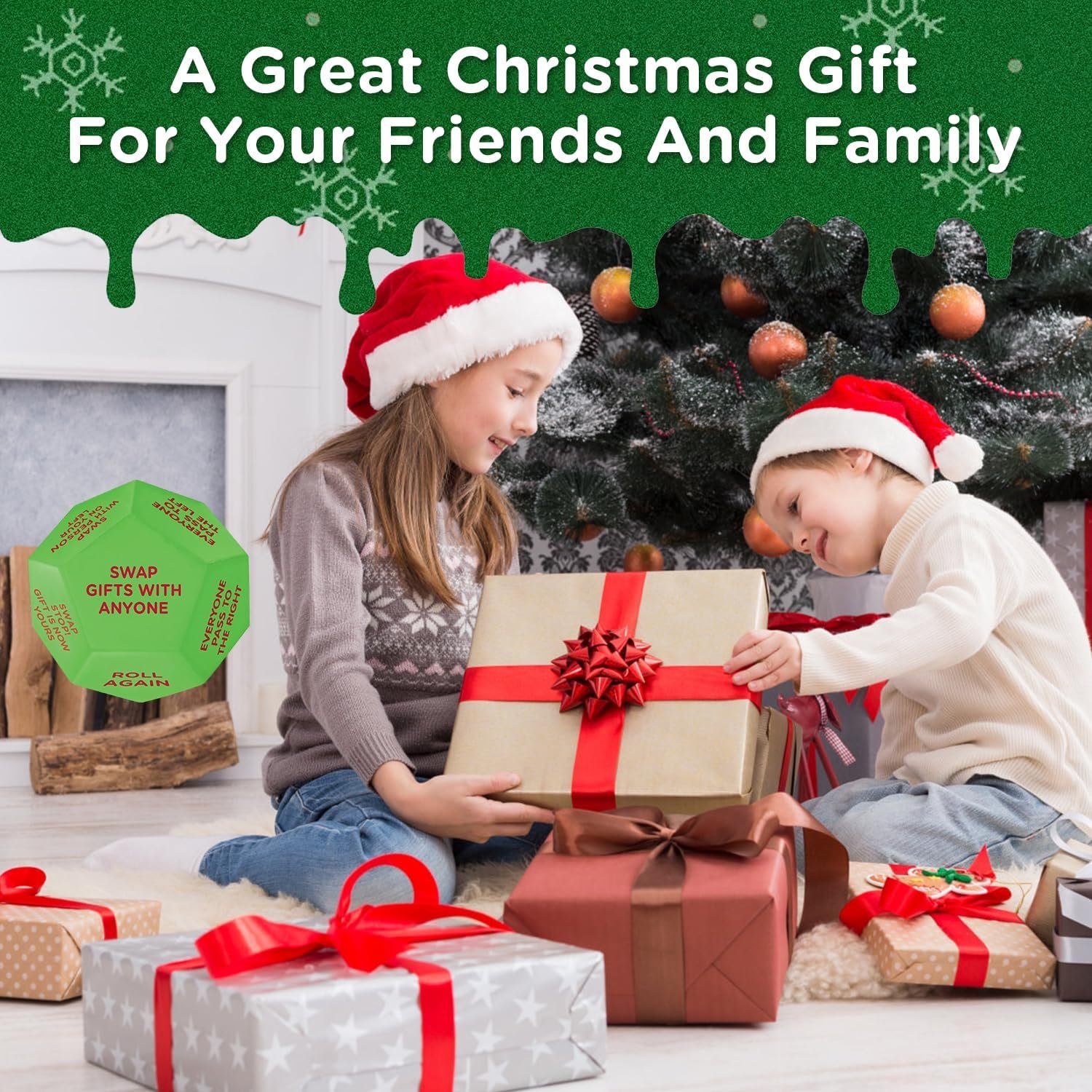 Santa Swap Gift Exchange Dice, 2025 New - Santa Swap Gift Exchange Oversized Die,12 Different Sides Gift Exchange Game- 3 X 3 X 3 in,Christmas Party Gift Exchange Dice Game,for Family Party (1PCS) - Image 7