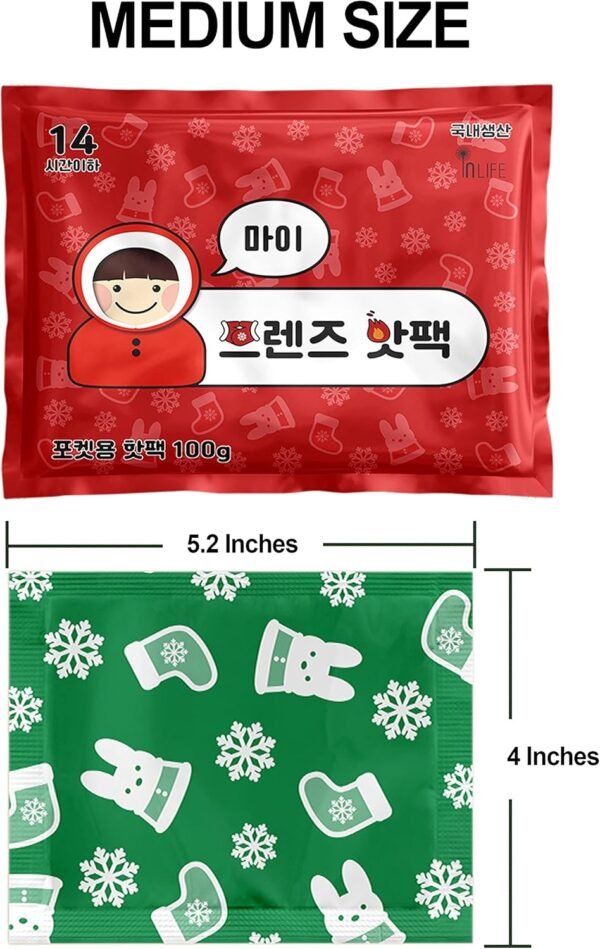 INLIFE, 30 Packs, Made in Korea Hand & Body Warmers Super Warm and Long Lasting Up to 14 Hours of Heat Odorless All Natural Air Activated 3.5oz - Image 6