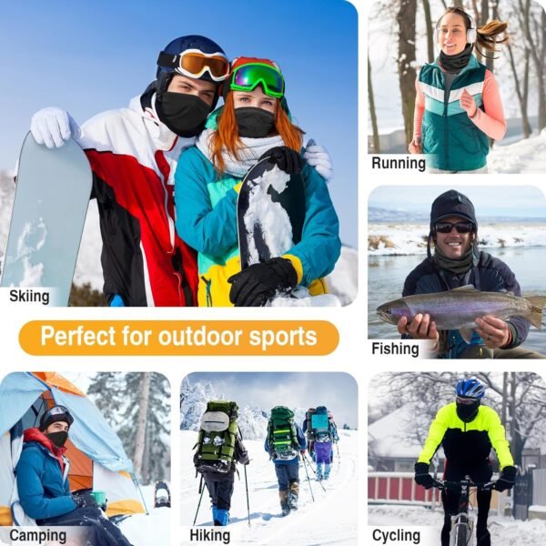 2 Pack Winter Neck Gaiter Warmer for Men&Women,Windproof Face Cover Fleece Face Mask Scarf for Cold Weather Sport - Image 8