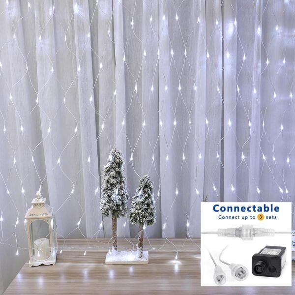 Joomer 12ft x 5ft 360 LED Christmas Net Lights,8 Modes Bush Mesh Lights Connectable, Timer, Waterproof for Christmas Trees, Bushes, Garden, Outdoor Decorations (Clear Wire, White) - Image 5