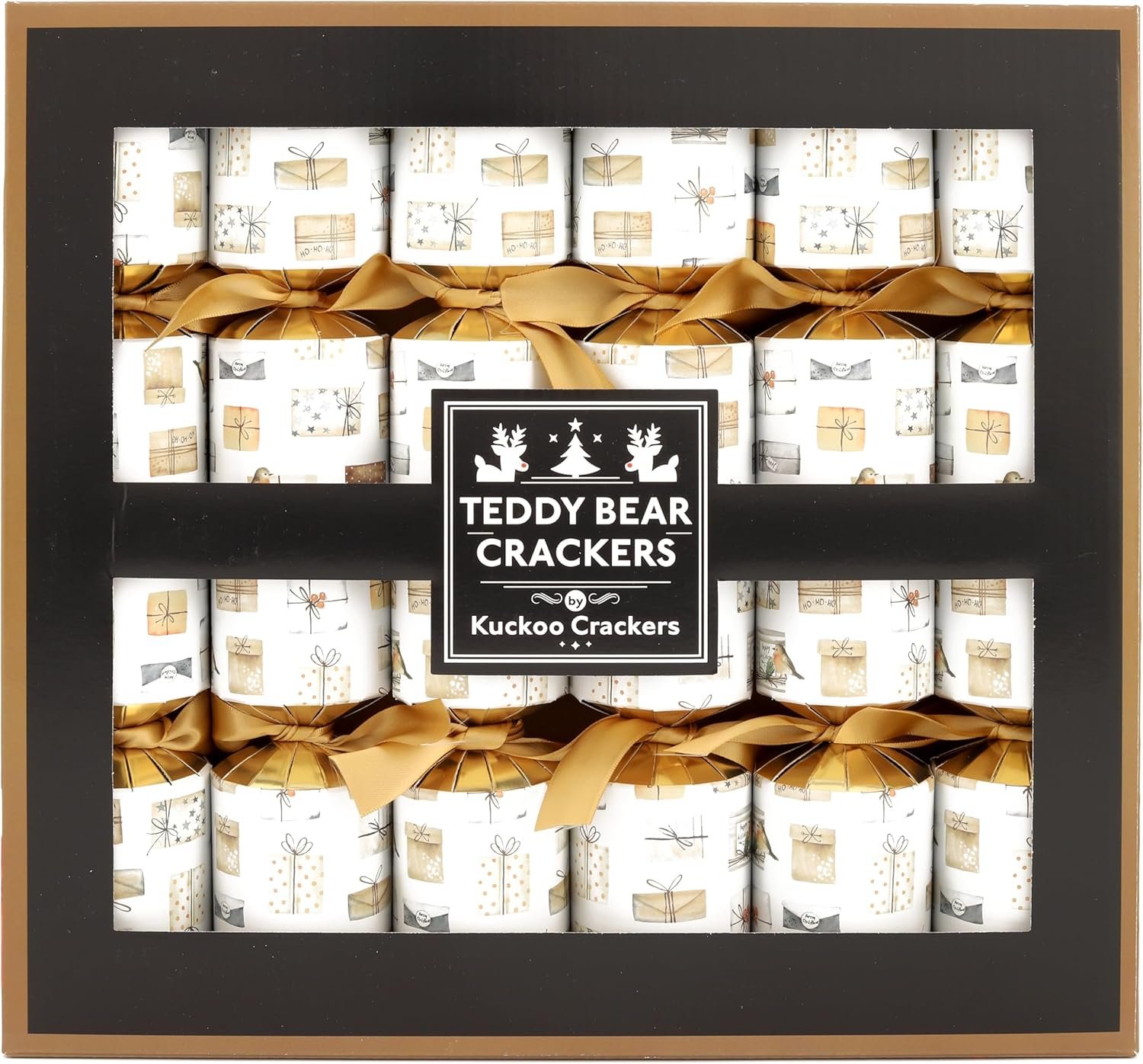 Olde English Crackers Christmas Teddy Bear Party Favors - Set of six Decorative Favors filled with Cuddly Teddy Bears dressed in Holiday Season Attire - Image 2