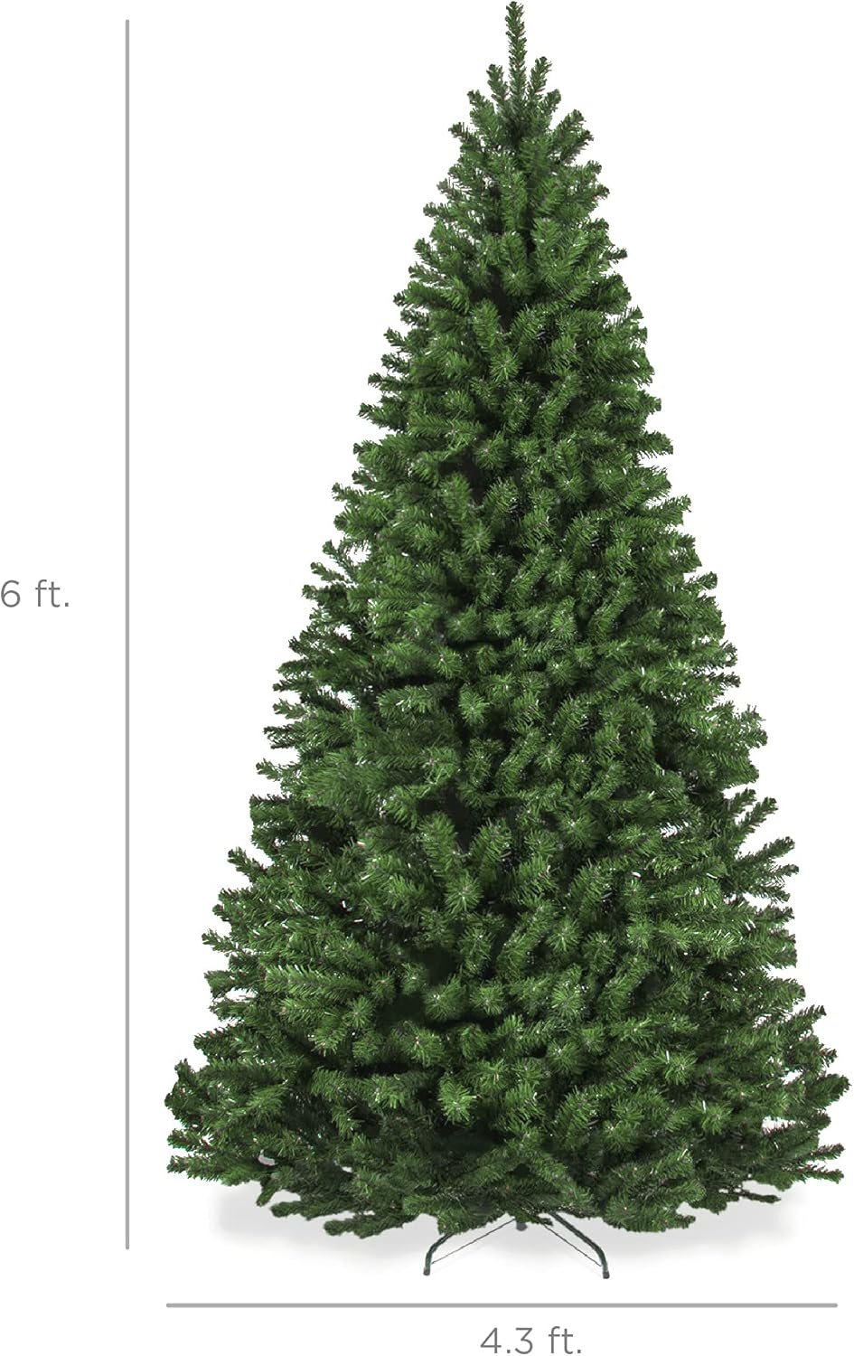 Best Choice Products Artificial Christmas Tree, 6ft Premium Unlit Realistic Spruce Holiday Décor w/Dense Branches, Easy Assembly, Metal Base - Image 8