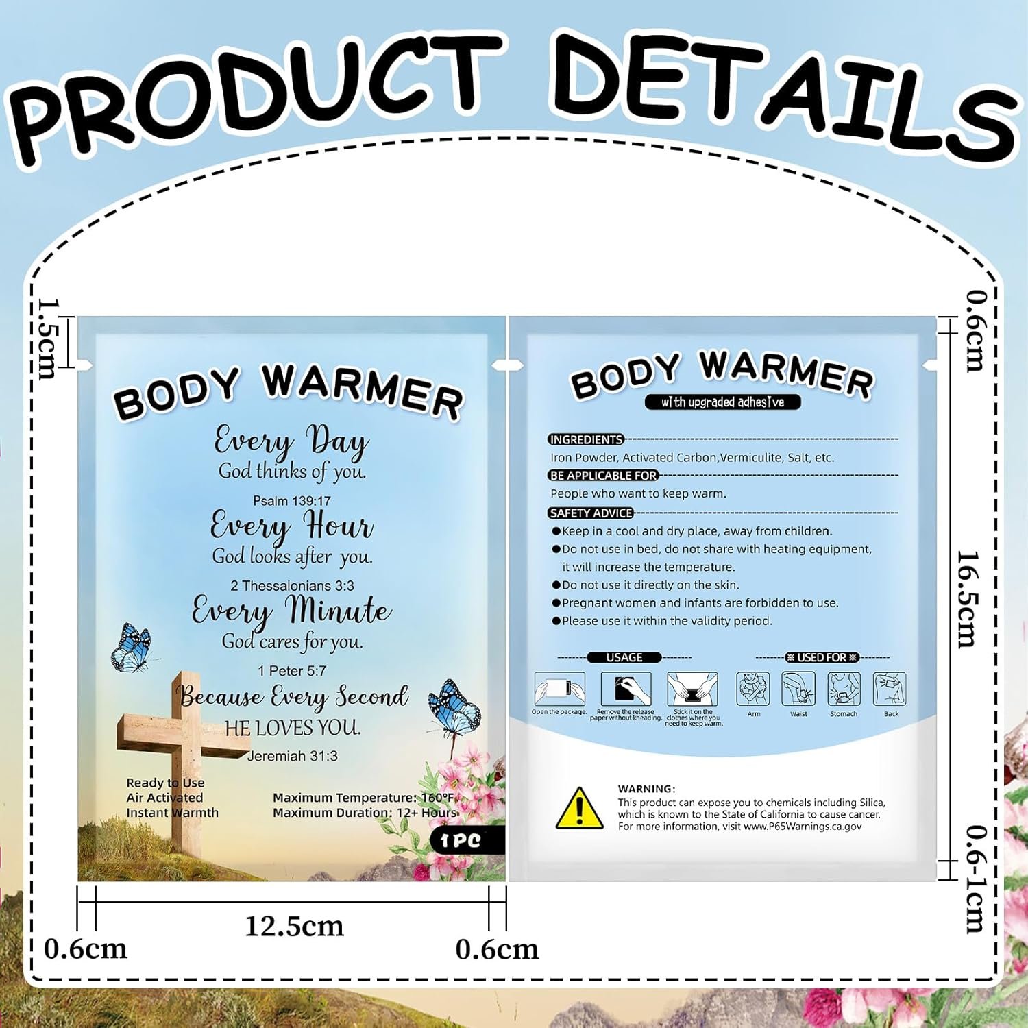 48 Pcs Christmas Body Warmers Gifts Bulk Bible Body Warmers for Cold Weather Disposable Adhesive Christian Body Warmers Homeless Gifts Hand Warmers Patch for Homeless Employee Appreciation Gifts - Image 4