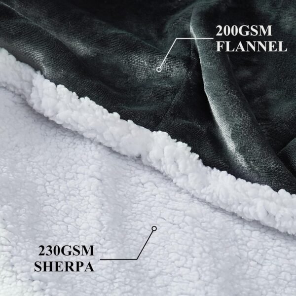 Topcee Oversized Wearable Blanket Sherpa Fleece Blanket Hoodie Comfortable Soft Warm Thick Big Hooded Sweatshirt Hoodie Blanket - Cozy and Fuzzy Blanket Hoodie with Giant Pocket - Dark Grey - Image 4
