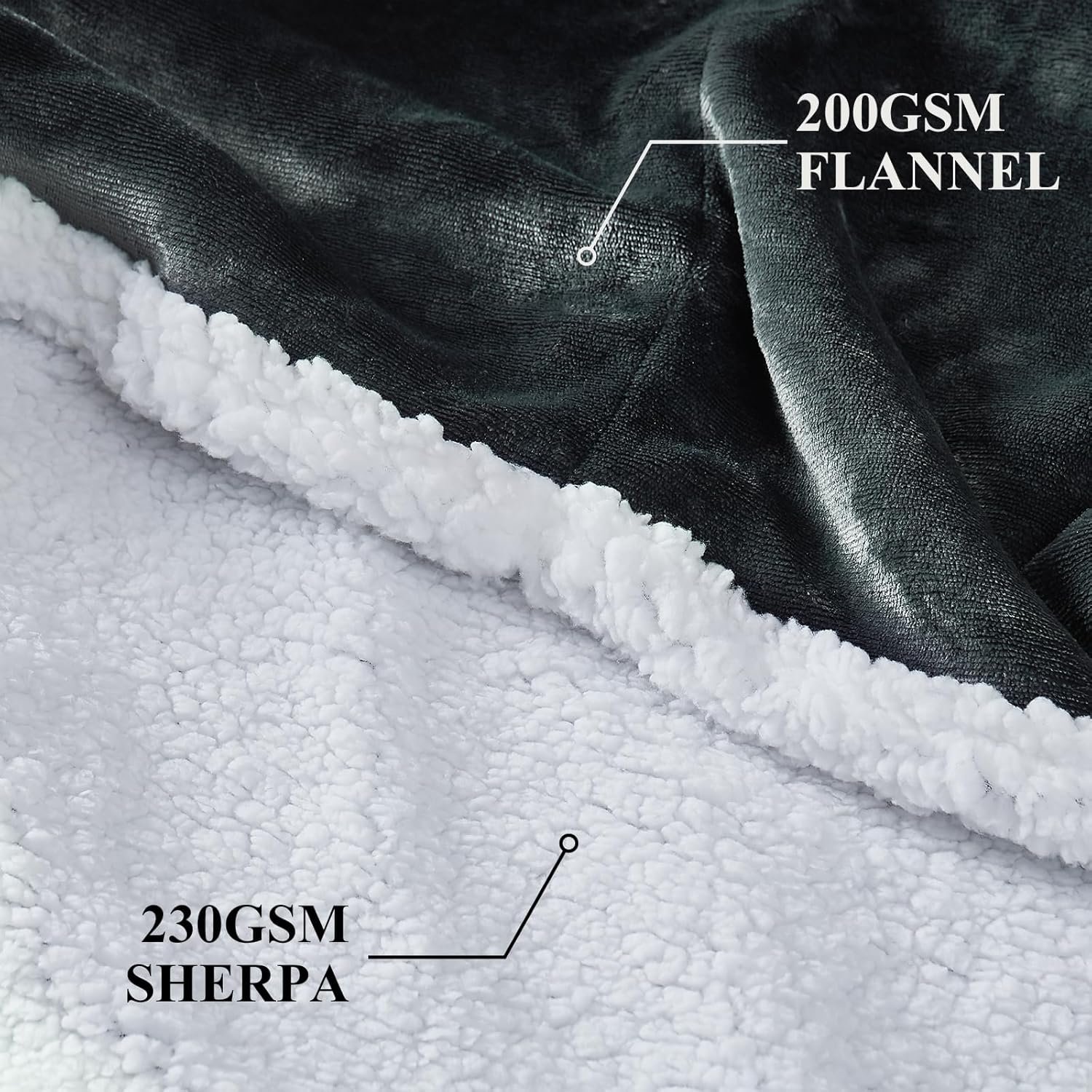 Topcee Oversized Wearable Blanket Sherpa Fleece Blanket Hoodie Comfortable Soft Warm Thick Big Hooded Sweatshirt Hoodie Blanket - Cozy and Fuzzy Blanket Hoodie with Giant Pocket - Dark Grey - Image 4