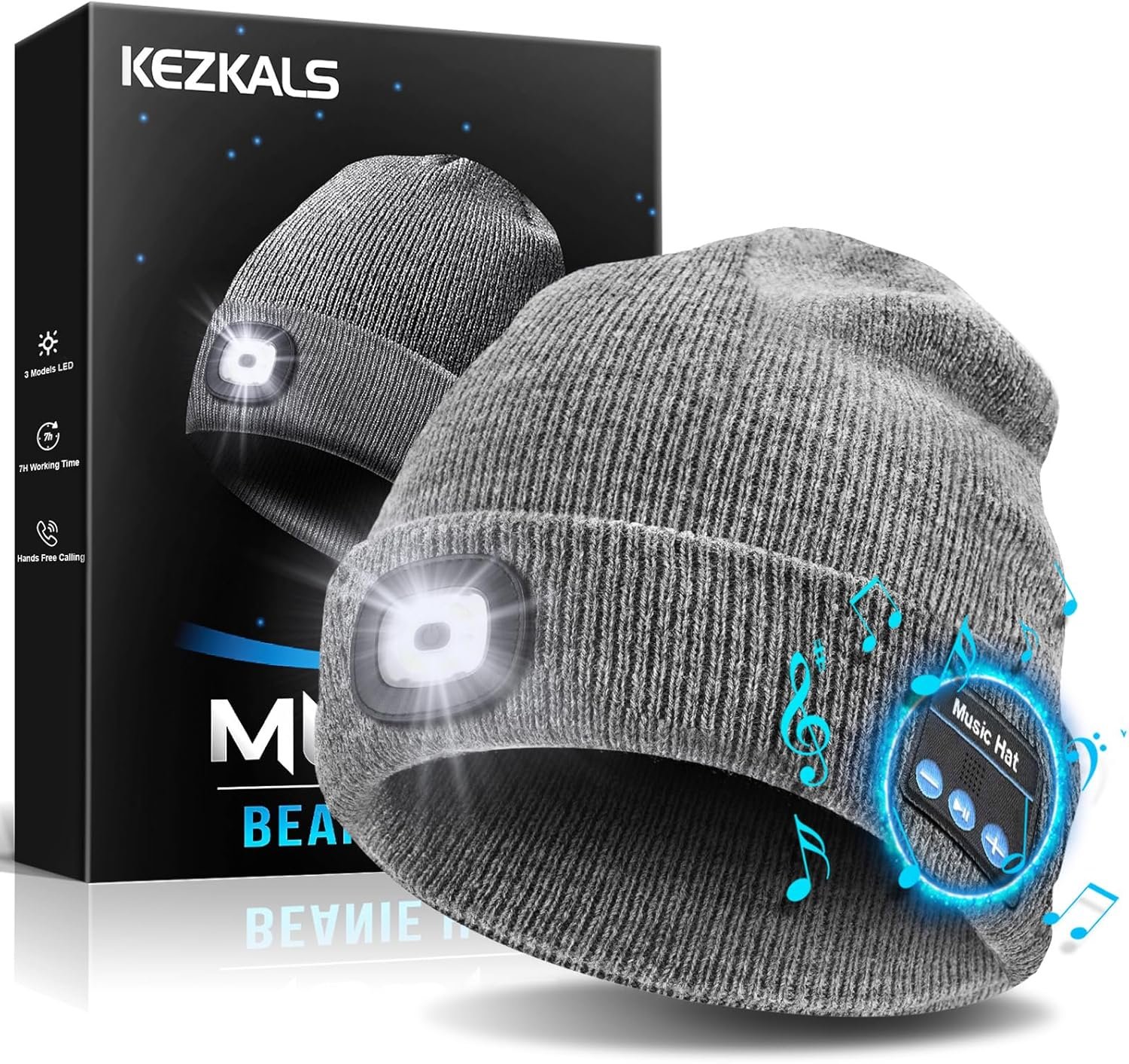 KEZKALS Gifts for Men, Bluetooth Beanie Hat, Stocking Stuffers for Adults, Men, Mens Gifts for Christmas, Gifts for Men Who Want Nothing, Cool Gadgets for Men, Bluetooth Hat for Men, Husband, Women - Image 2