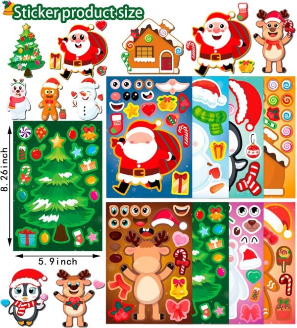 HSHFAMIIY Christmas Stickers for Kids -Stocking Stuffers for Kids- Christmas Stocking Stuffers for Kids - Christmas Decorations,Christmas Party Favors for Boys and Girls Ages 3 4 5 6 7 8 - Image 3